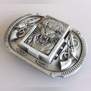 New Tiger revolver lighter belt buckle